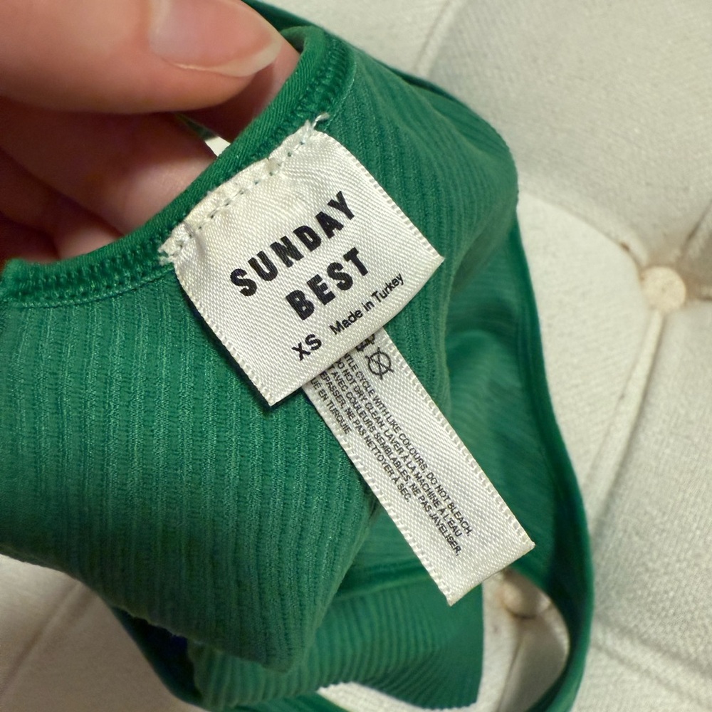 Sunday Best Emerald Ribbed Tank Top - Picture 3 of 3